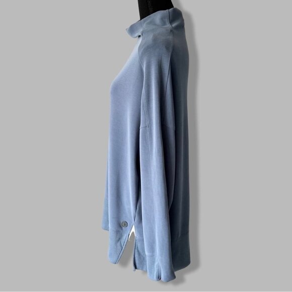 Everyday Sunday Blue  Mockneck Boxy Fit Sweatshirt - Picture 2 of 16